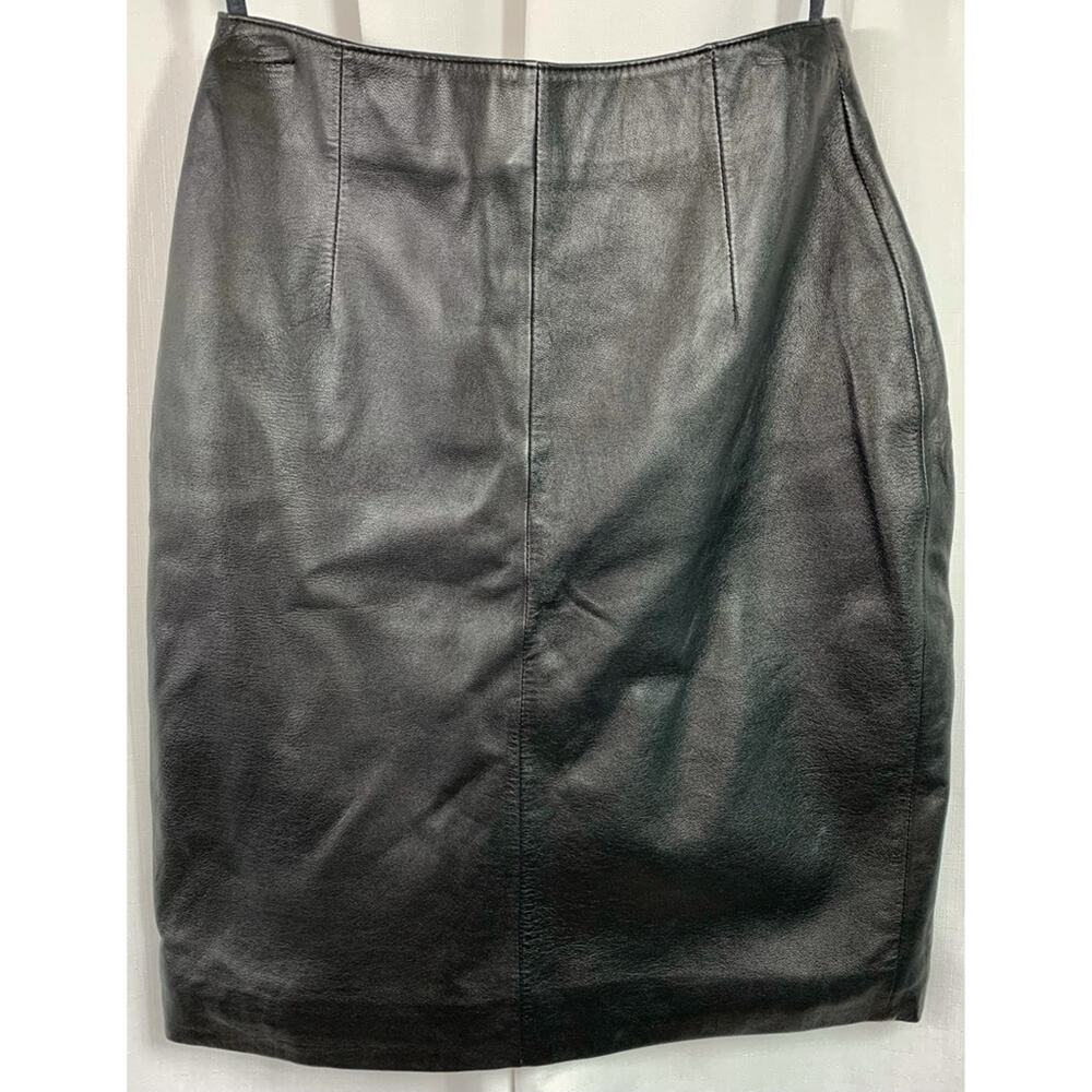 50% Off Venus Williams Wilson Leather Pencil Skirt Black